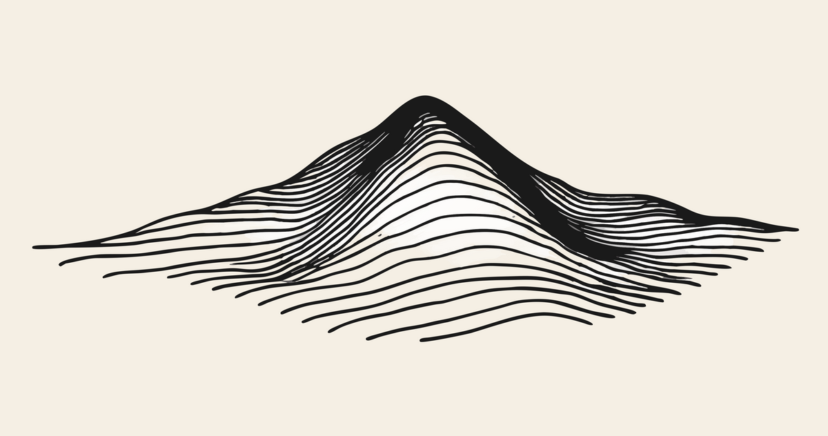 Esker ridge contour line art