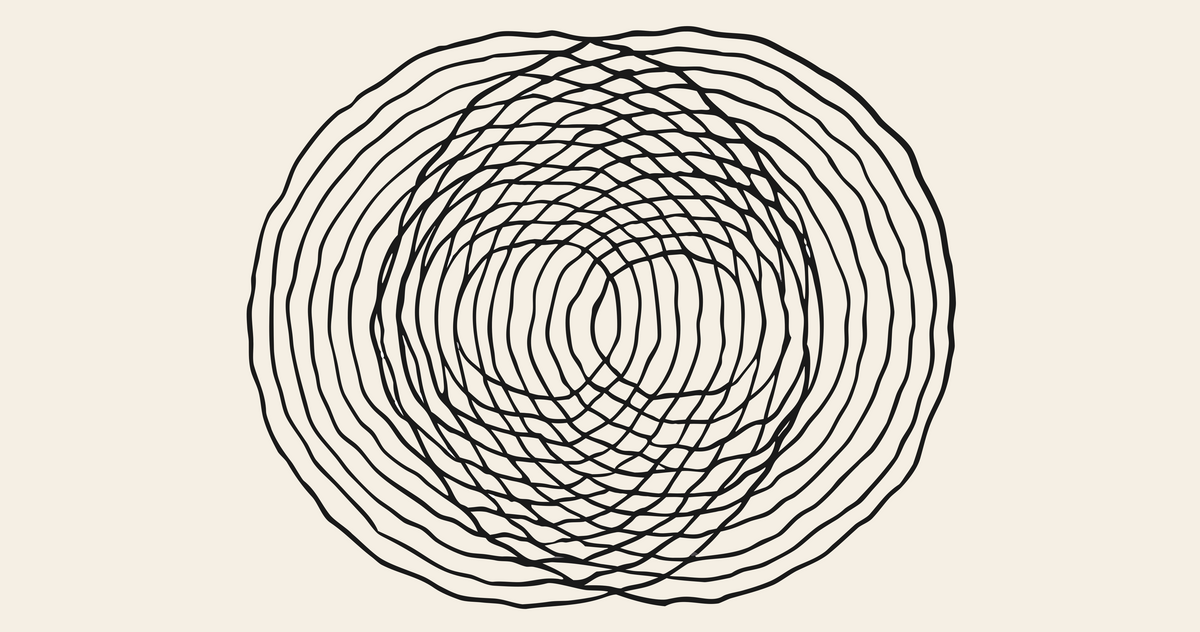Raindrop ripple rings line art