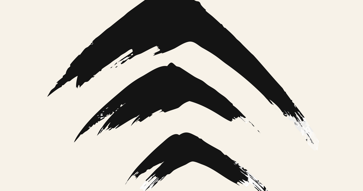 Three peaks mountain sumi-e