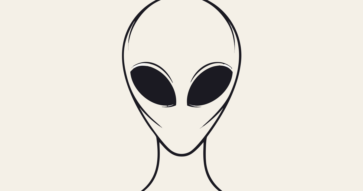 Minimalist visitor portrait, grey alien bust with high collar in hairline line art