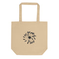 A clematis seed head design with delicate feathery achenes printed on a flat cotton tote bag. Shown on the Bone (Oyster) colorway.