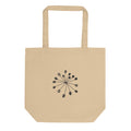 Minimalist engraving-style line art of a fennel seed umbellule printed on a tote bag. Shown on the Bone (Oyster) colorway.