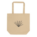 An isolated graphic of radiating hoarfrost crystal needles printed on a tote bag. Shown on the Bone (Oyster) colorway.