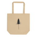A detailed botanical line drawing of a dried teasel seed head on a tote bag. Shown on the Bone (Oyster) colorway.