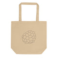 A minimalist plan view design of geometric desiccation polygons printed on a tote bag. Shown on the Bone (Oyster) colorway.