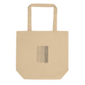 A three-column minimalist line art rain pattern printed on a tote bag. Shown on the Bone (Oyster) colorway.
