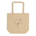 A geometric line drawing of the Witch of Agnesi mathematical curve printed on a tote bag. Shown on the Bone (Oyster) colorway.