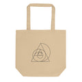 A nested sequence of Kepler triangles in fine vector lines printed on a tote bag. Shown on the Bone (Oyster) colorway.