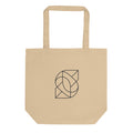 A flat orthographic vector projection of a 3D Lissajous knot printed in a single continuous hairline path on a tote bag. Shown on the Bone (Oyster) colorway.