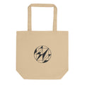 A Delaunay triangulation network of triangular facets in hairline weight, printed on a classic tote bag. Shown on the Bone (Oyster) colorway.