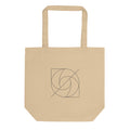 A mathematical limacon curve with a single continuous vector line and inner loop printed on a tote bag. Shown on the Bone (Oyster) colorway.