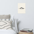 An overhead esker ridge topographic contour line design printed on an art print. 12″×16″ size.