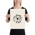 A minimalist art print featuring a central clematis seed head with fine feathery lines on an off-white background. 12″×16″ size.