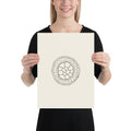 A precise micrographic line drawing of a transverse carnation stem section on a white paper art print. 12″×16″ size.