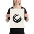 A nested double circle sumi-e brushstroke design printed on an art print. 12″×16″ size.