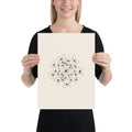 A detailed botanical line art illustration of a wild parsnip seed cluster printed on an art print. 12″×16″ size.