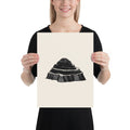 A minimalist topographic contour map design depicting marine terraces printed on an art print. 12″×16″ size.