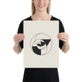 An Apollonian gasket fractal curve of nested tangent circles in fine vector lines on a minimalist art print. 12″×16″ size.
