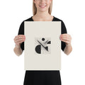 A minimalist sheared parallel grid design in precise hairline strokes on an art print. 12″×16″ size.