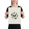 A Delaunay triangulation network of triangular facets in hairline weight, printed on a classic art print. 12″×16″ size.