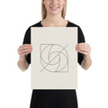 A mathematical limacon curve with a single continuous vector line and inner loop printed on an art print. 12″×16″ size.