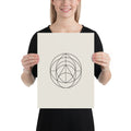 A minimalist geometric print of nested cardioid curves in hairline weight on an art print. 12″×16″ size.