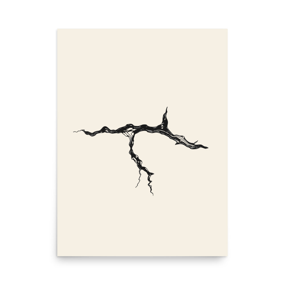 The precise topographic line art design of the Rima Hyginus lunar trench printed on an art print. 18″×24″ size.