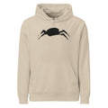 A minimalist sumi-e ink painting of a crab shell and legs printed on a hoodie. Shown on the Clay (Desert Dust) colorway.